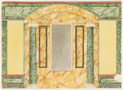 Elevazione del muro con nicchia marmorizzata da Frederick Crace
